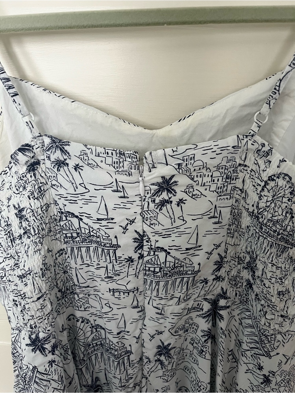 Women’s White & Navy print dress - Picture 8 of 10
